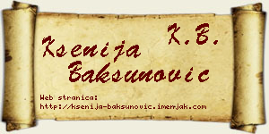 Ksenija Bakšunović vizit kartica